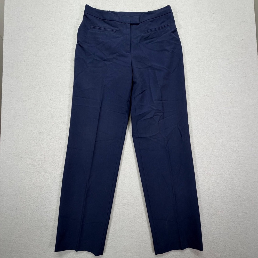 Ruby Rd Womens Dress Pants Straight Navy Blue Stretch Career Trousers Size 6
